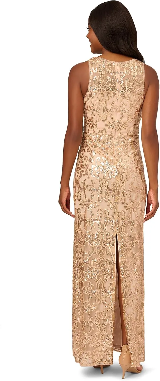 Adrianna Papell Women's Sequin Embroidery Gown