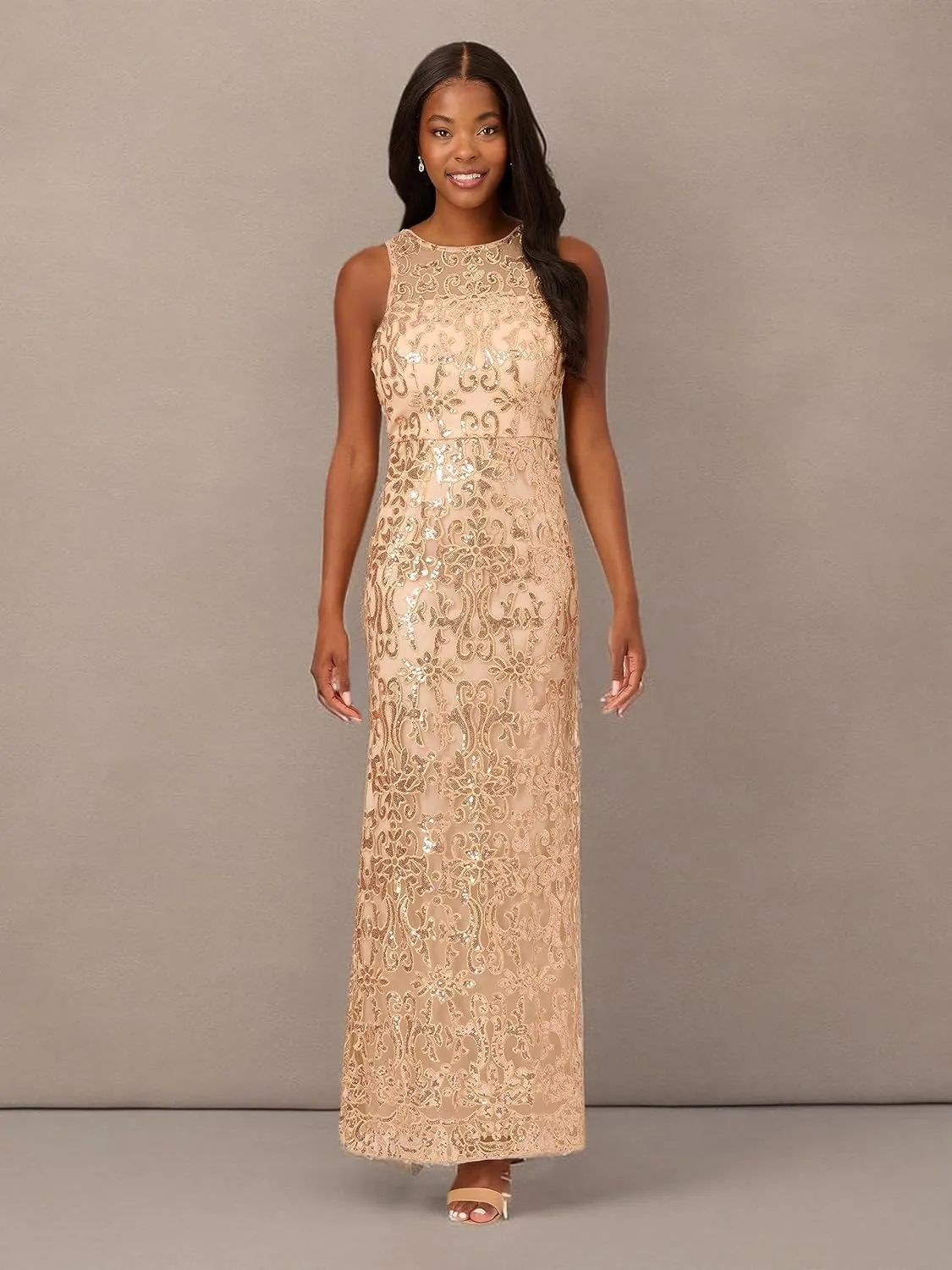 Adrianna Papell Women's Sequin Embroidery Gown
