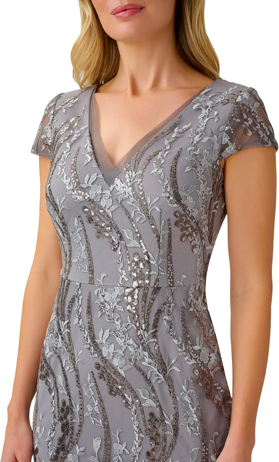 Adrianna Papell Women's Sequin Embroidery Gown