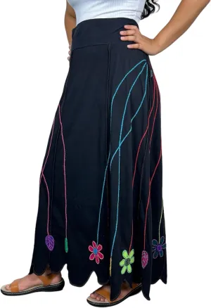 Agan Traders Women's 2025 Summer Waistband Elastic Knit Cotton Light Weight Fall Uneven Hem Skirt Maxi