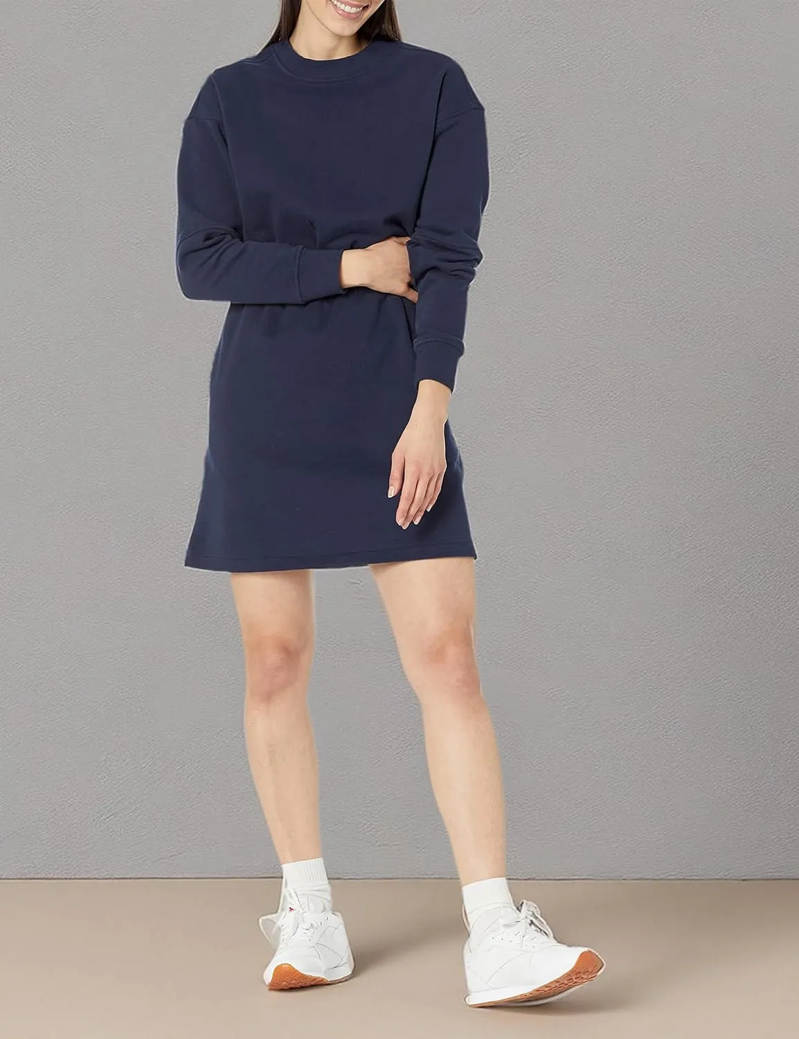 Amazon Essentials Women's Waisted Sweatshirt Dress (Available in Plus Size)