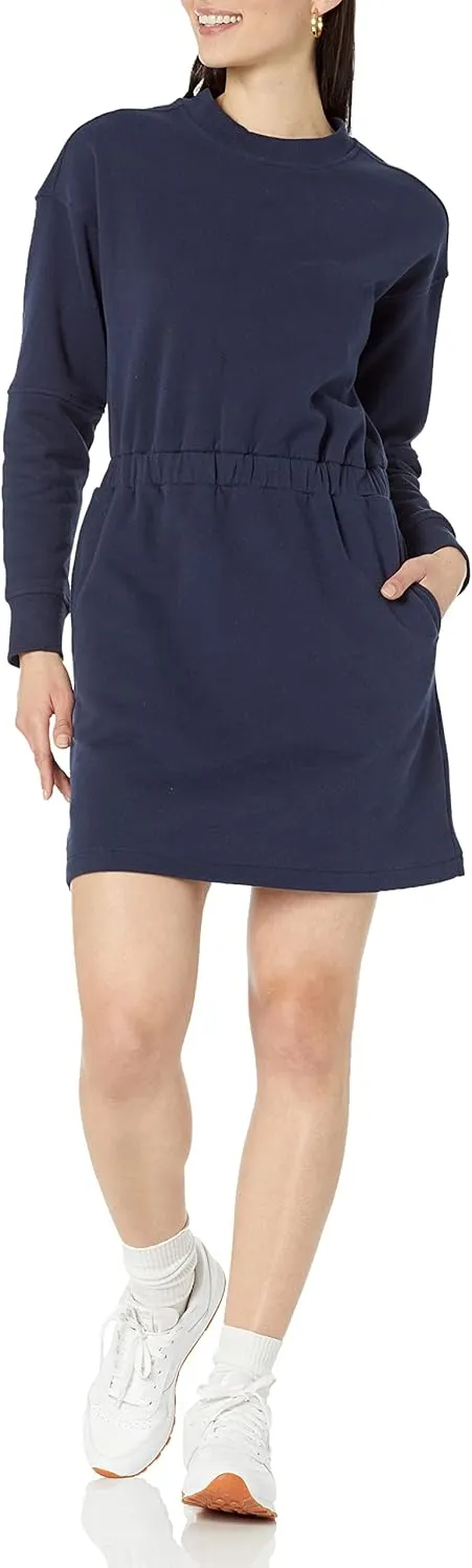 Amazon Essentials Women's Waisted Sweatshirt Dress (Available in Plus Size)