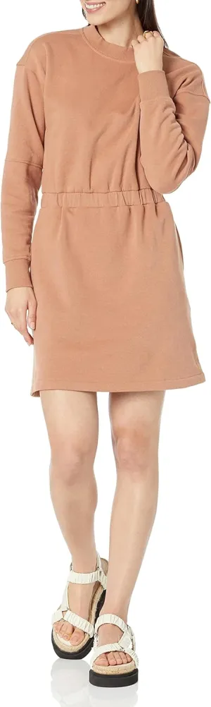 Amazon Essentials Women's Waisted Sweatshirt Dress (Available in Plus Size)