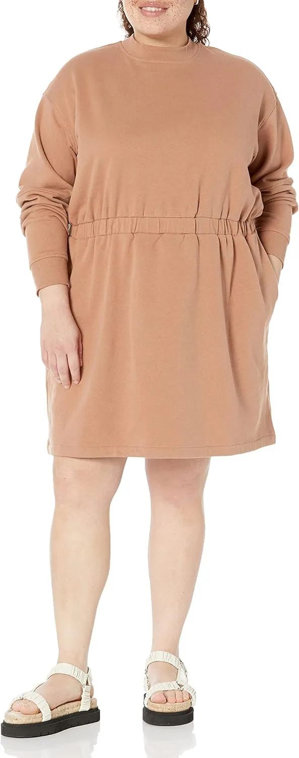 Amazon Essentials Women's Waisted Sweatshirt Dress (Available in Plus Size)