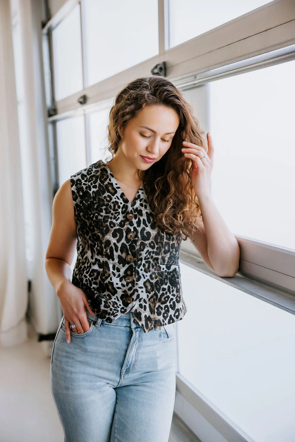 Amora Leopard Print Vest