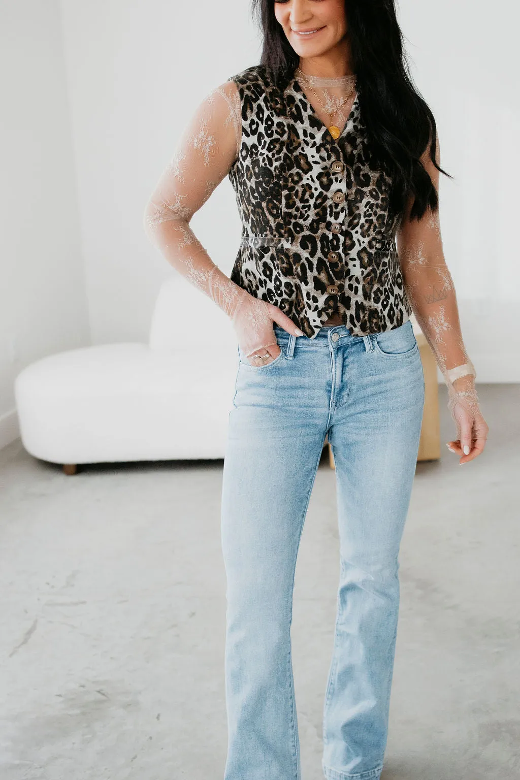 Amora Leopard Print Vest