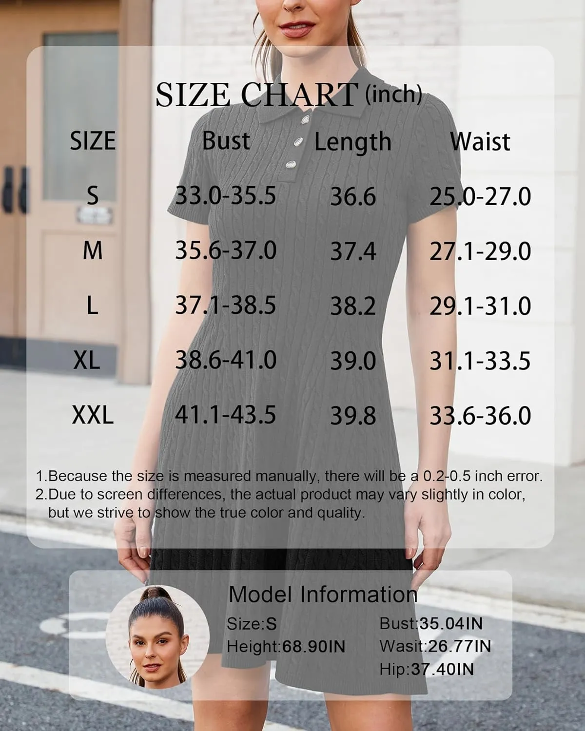 Arach&Cloz Women's Summer Polo Dresses 2025 Short Sleeve Cable Knitted Fashion Business Work Casual A Line Dress