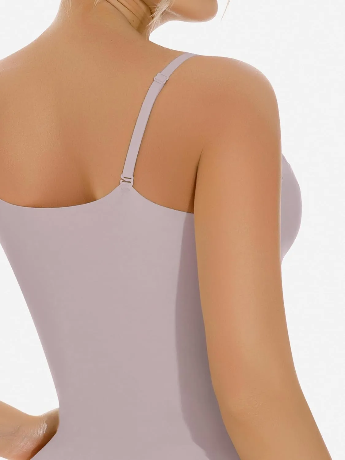 Artdear Women's Square Neck Tank Top Basic Spaghetti Straps Camisole Sexy Double Lined Cami Crop Tops Air Touch Fabric