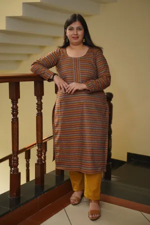 Autumn Spice Woollen Kurta Set