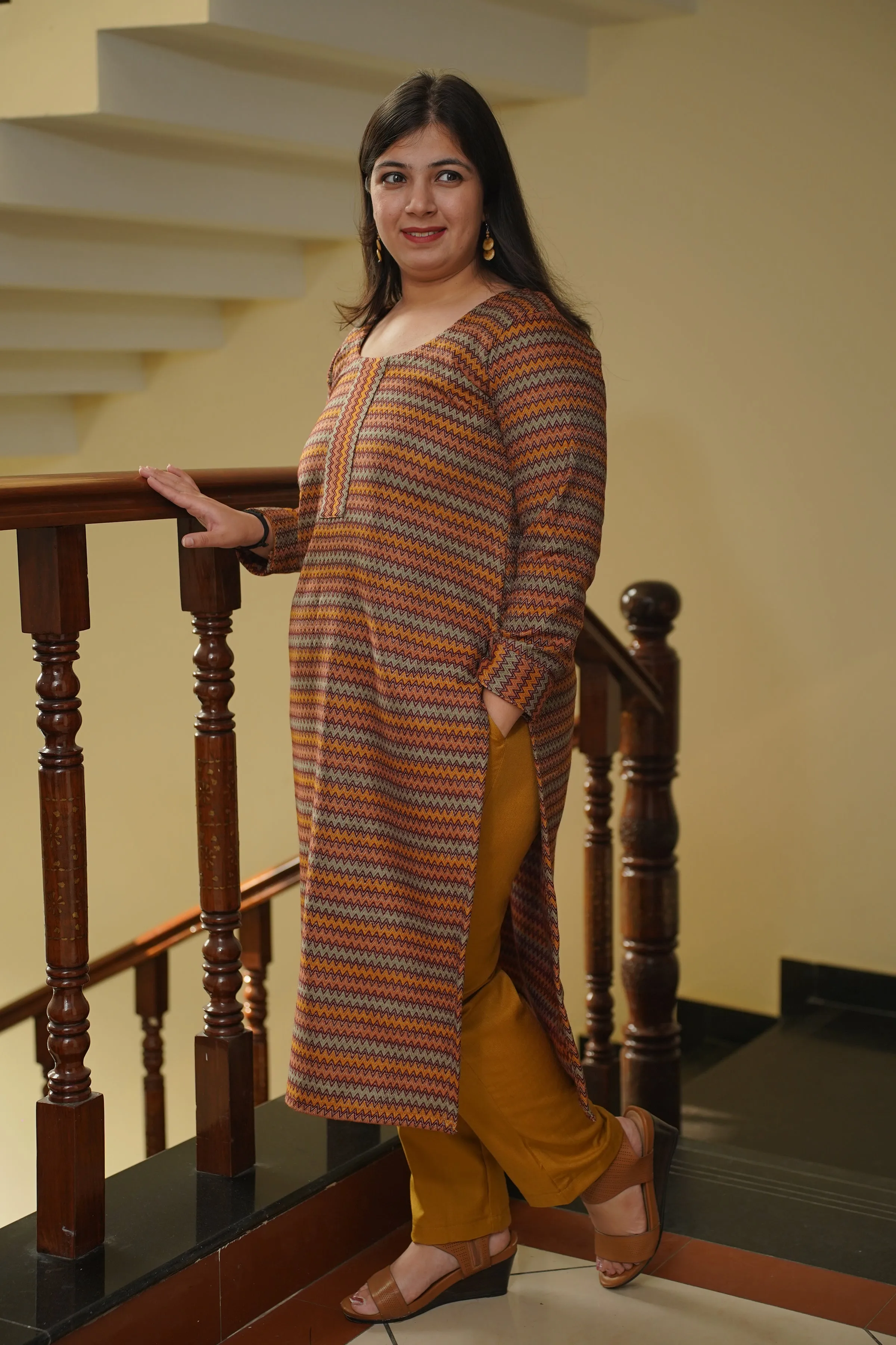 Autumn Spice Woollen Kurta Set