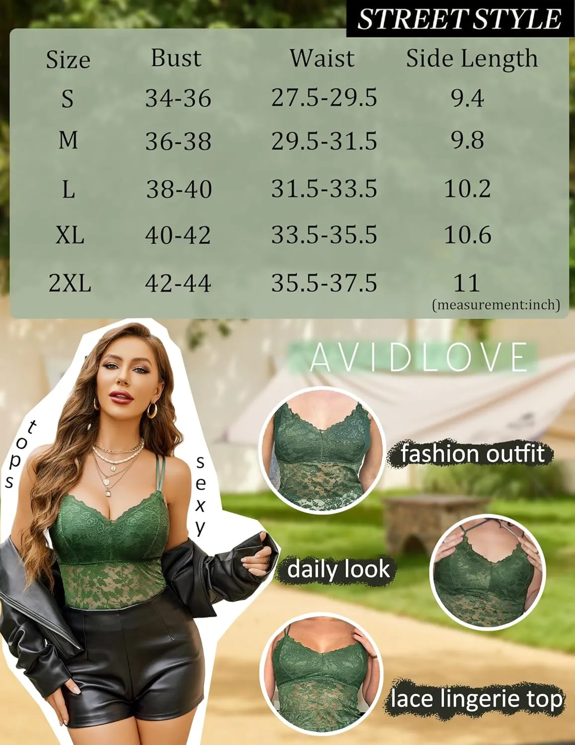 Avidlove Lace Bralette for Women V Neck Camisole Lingerie Spaghetti Strap Tube Slim Tank Top
