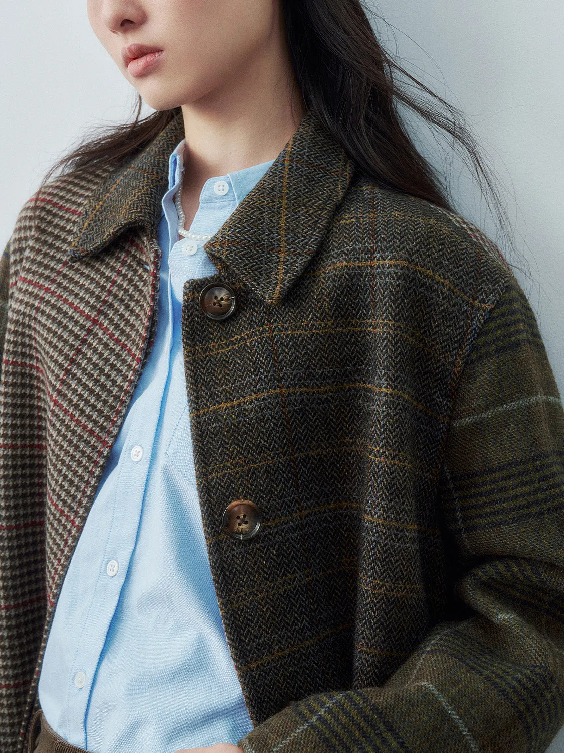 Belted Maxi Plaid Loose Coats