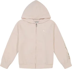 Calvin Klein Girls' Full-Zip Fleece Hoodie Sweatshirt with Front Pockets