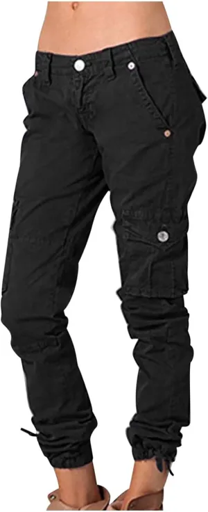 Cargo Pants for Women Mid Rise Pockets Baggy Trousers Loose Lightweight Hiking Pants Y2K Fashion Boyfriend Streetwear Pants