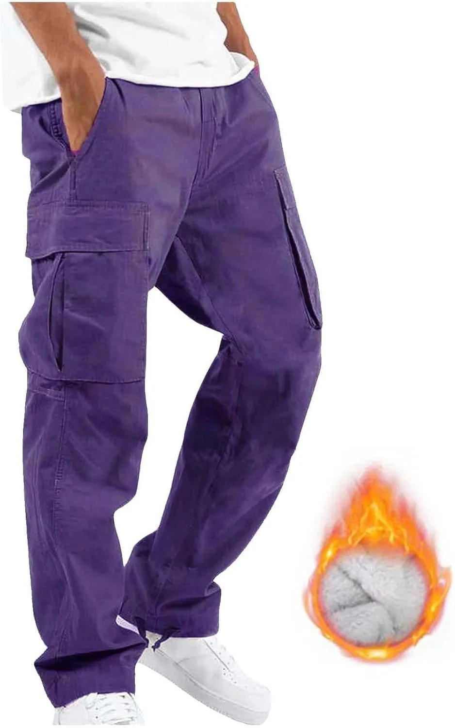 Cargo Sweatpants for Men Tapered Stretch Twill Drawstring Athletic Joggers Sweatpants with 6 Pockets Men's Sweatpants