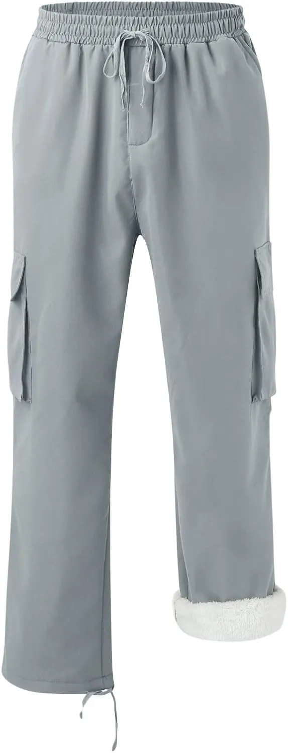 Cargo Sweatpants for Men Tapered Stretch Twill Drawstring Athletic Joggers Sweatpants with 6 Pockets Men's Sweatpants