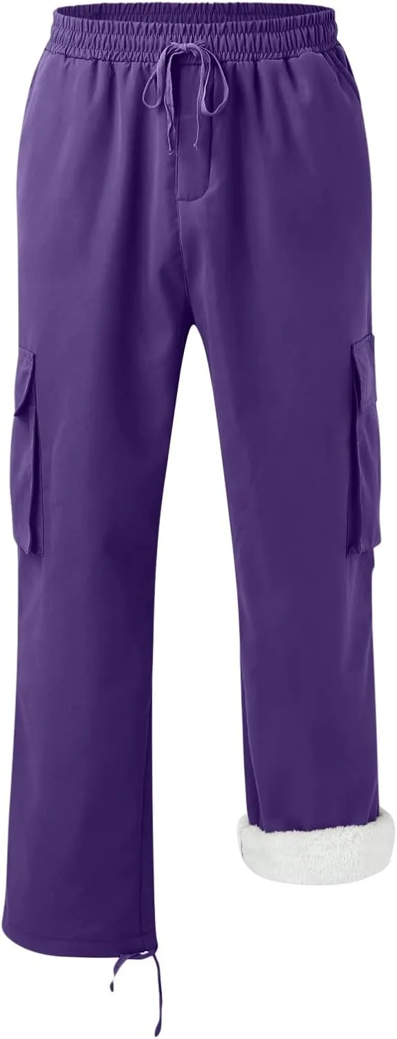 Cargo Sweatpants for Men Tapered Stretch Twill Drawstring Athletic Joggers Sweatpants with 6 Pockets Men's Sweatpants