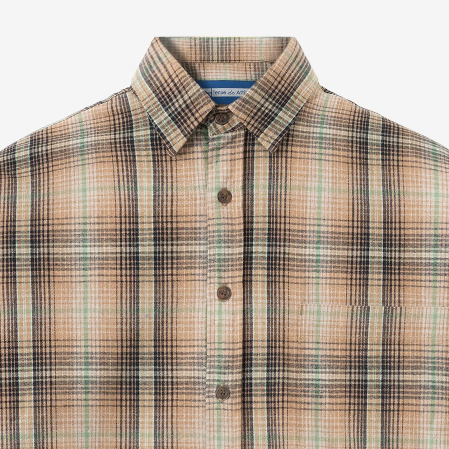 College Days II Short Sleeve Flannel - Brown Black