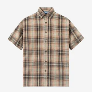 College Days II Short Sleeve Flannel - Brown Black