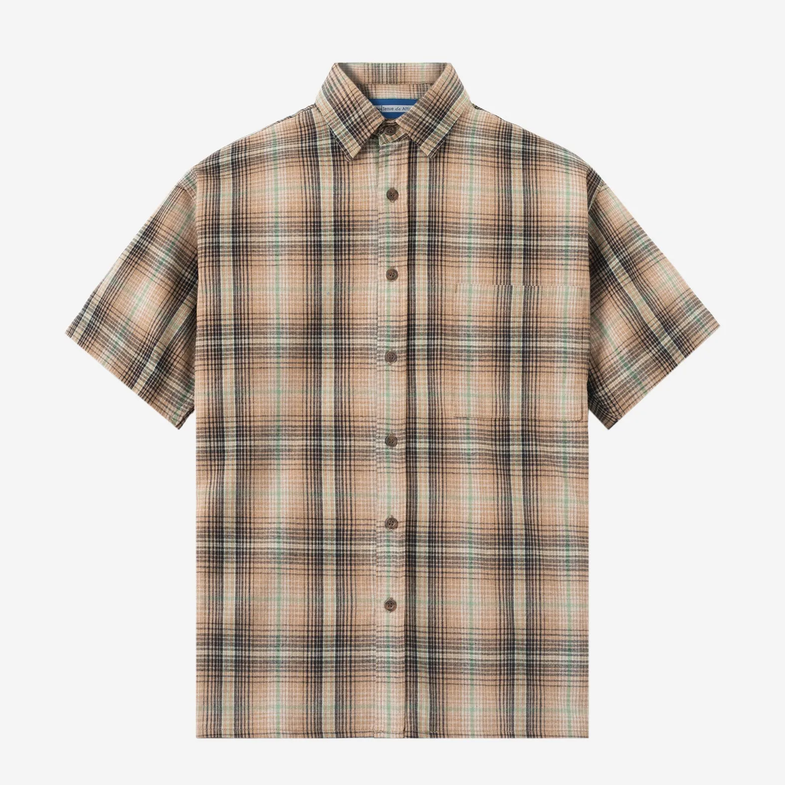 College Days II Short Sleeve Flannel - Brown Black