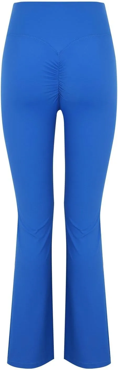 CRNTCEM Slim Fit Yoga Flared Pants for Women High Waist Pull On Wide Leg Bottom Leggings Tummy Control Work Bootcut Trousers