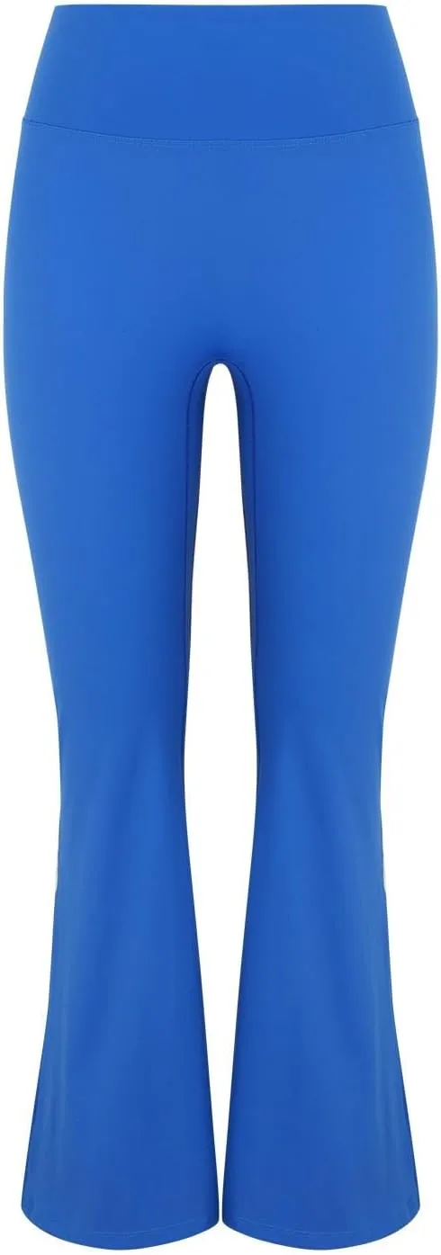 CRNTCEM Slim Fit Yoga Flared Pants for Women High Waist Pull On Wide Leg Bottom Leggings Tummy Control Work Bootcut Trousers