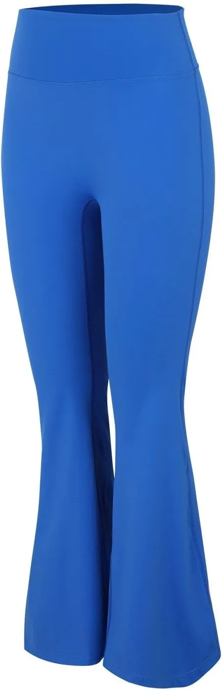 CRNTCEM Slim Fit Yoga Flared Pants for Women High Waist Pull On Wide Leg Bottom Leggings Tummy Control Work Bootcut Trousers