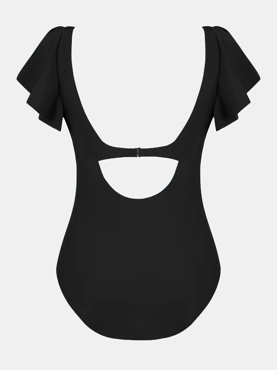 CUPSHE Women's One Piece Swimsuit Tummy Control Bathing Suit V Neck Ruffled Wrap Ruched Cutout Back Hook (Available in Plus)