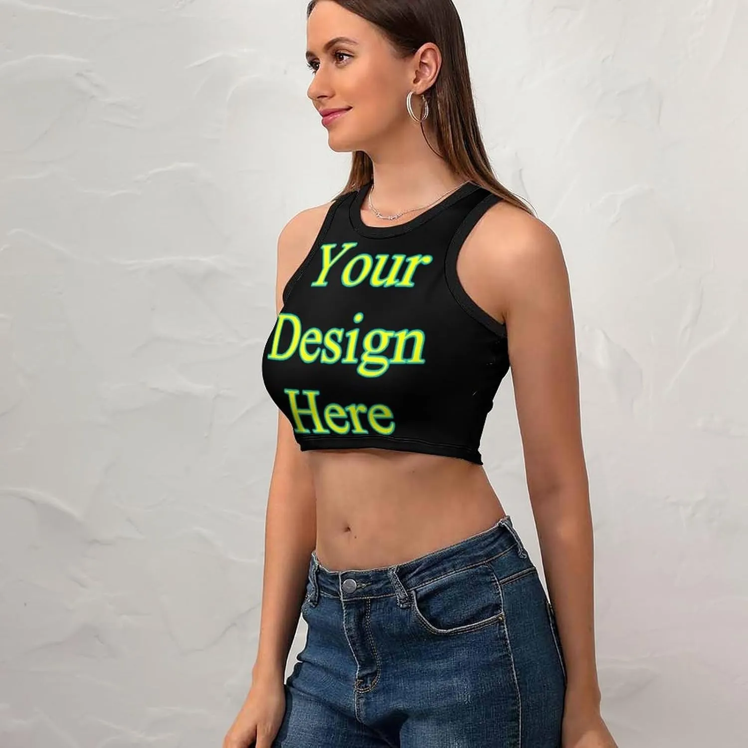 Custom Tank Top Bra Custom Yoga Vest for Women, Women's Workout Crop Top, Personalized Women Sport Bra Tight Tops