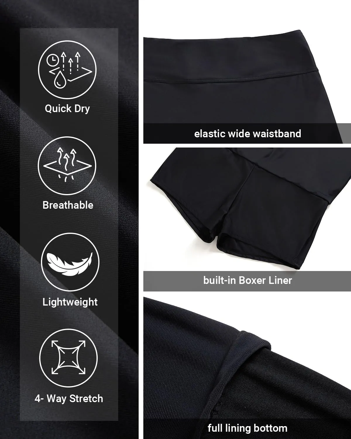 Daci High Waisted Swim Skirt - 2025 A-line Bathing Suit Skirt with Boxer Liner Tummy Control Skort Swimsuit Bottoms for Women