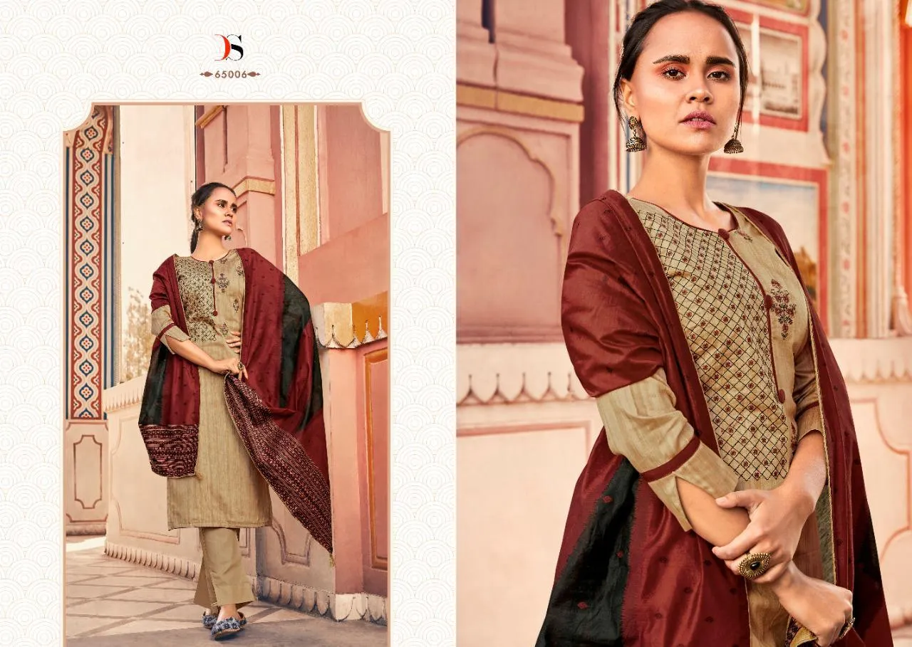 DEEPSY SUITS BRINGS ABSTRACT JAM COTTON PRINTED DRESS MATERIAL