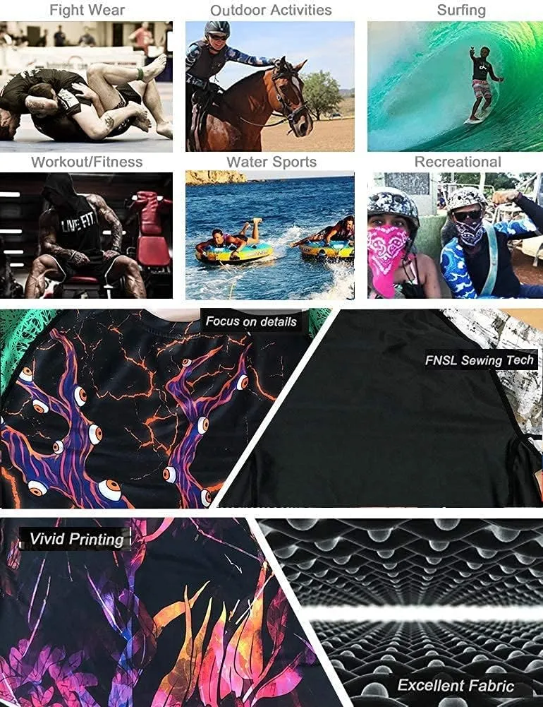 DEHAHA Men's Bat Gorilla Series Wrestling Training Rash Guard Shorts Spat No Gi Set