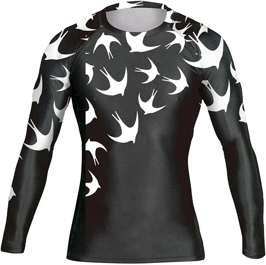 DEHAHA Men's Bat Gorilla Series Wrestling Training Rash Guard Shorts Spat No Gi Set