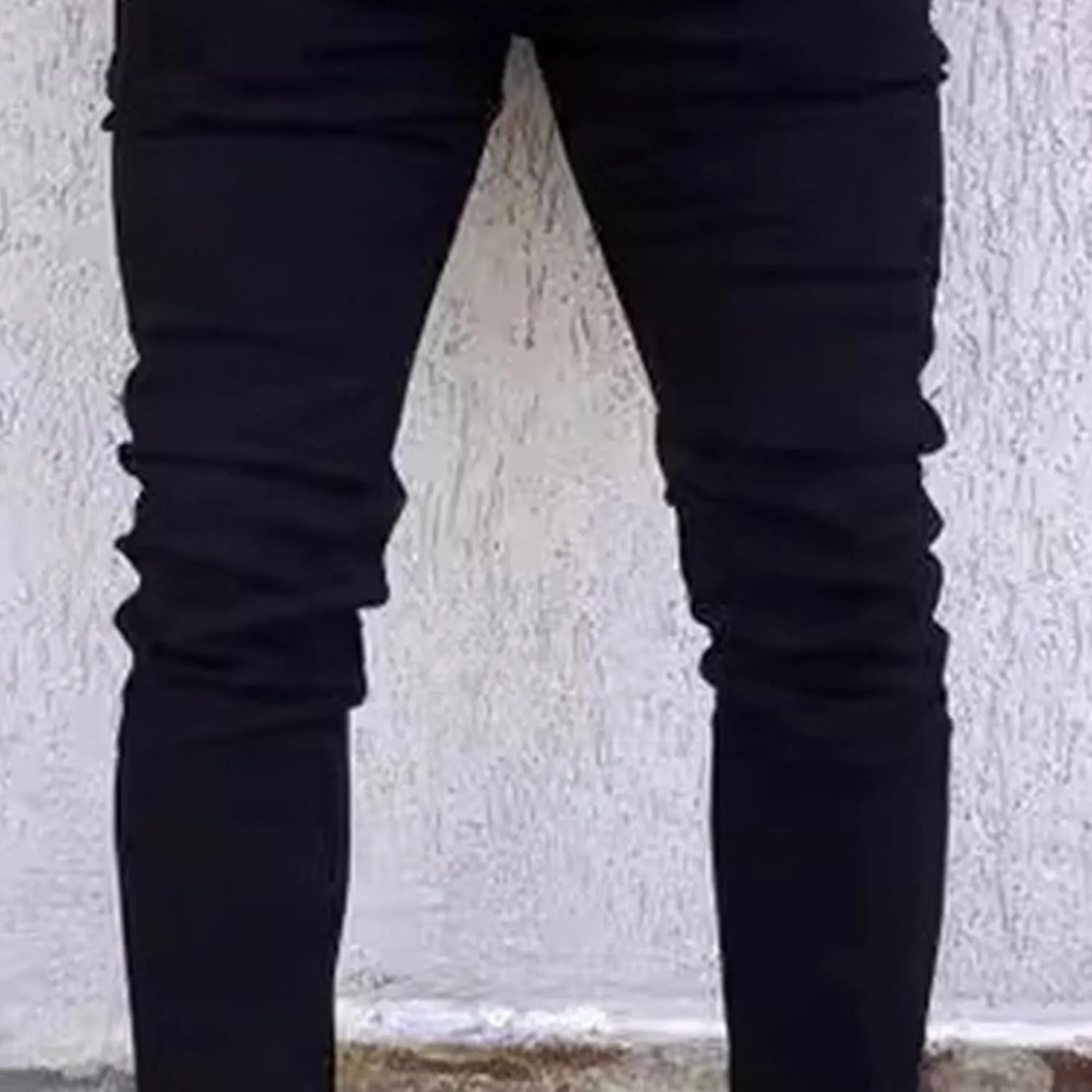 DGHM-JLMY Men's Slim Fit Washed Casual Jeans Stretch Tapered Leg Slim Fit Jeans Mid Waist Skinny Stretchy Denim Pants