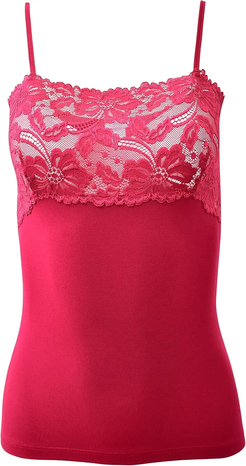 EGI  Luxury Modal Women's Lace-Trimmed Camisole. Proudly Made in Italy.