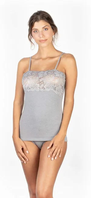 EGI  Luxury Modal Women's Lace-Trimmed Camisole. Proudly Made in Italy.