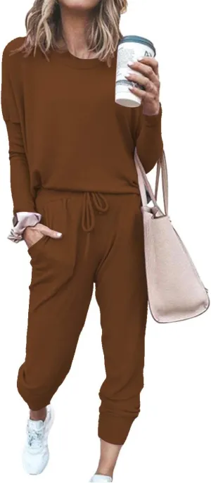ETCYY NEW Lounge Sets for Women Sweatsuits Sets Two Piece Outfit Long Sleeve Pant Workout Athletic Tracksuits