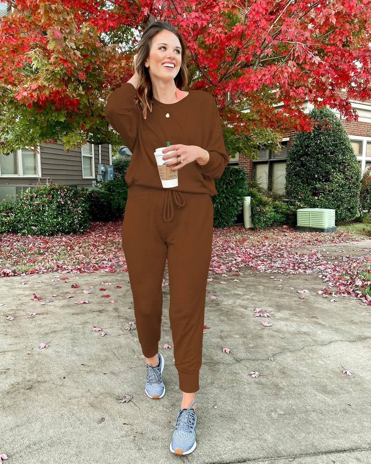 ETCYY NEW Lounge Sets for Women Sweatsuits Sets Two Piece Outfit Long Sleeve Pant Workout Athletic Tracksuits