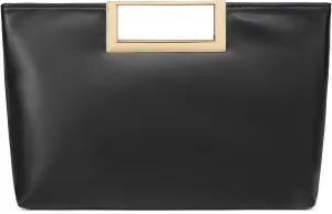 Fashion Top-Handle Bag for Women Trendy Crossbody Clutch Purse PU Leather Classic Handbag with Metal Chain