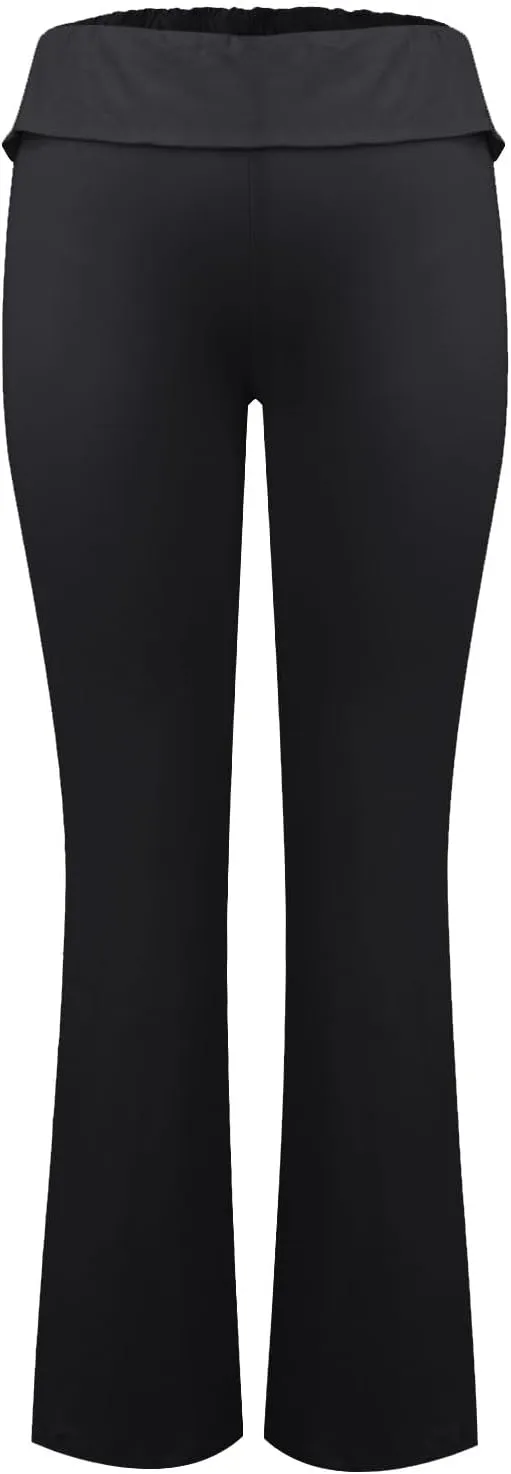 Flared Sweatpants Fold Over Yoga Pants High Waisted Plus Size Workout Leggings Fall Trouser Pants Tall