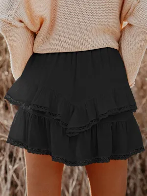 Flowy Tiered Mini Skirts for Women Trendy 2025 Summer Ruffle Y2k Skirt Casual Boho Skorts Golf Tennis Skirts