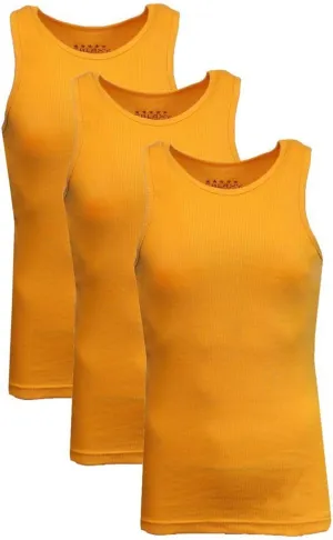 Galaxy by Harvic Single and 3-Pack Mens Heavy-Weight Ribbed Tank Tops
