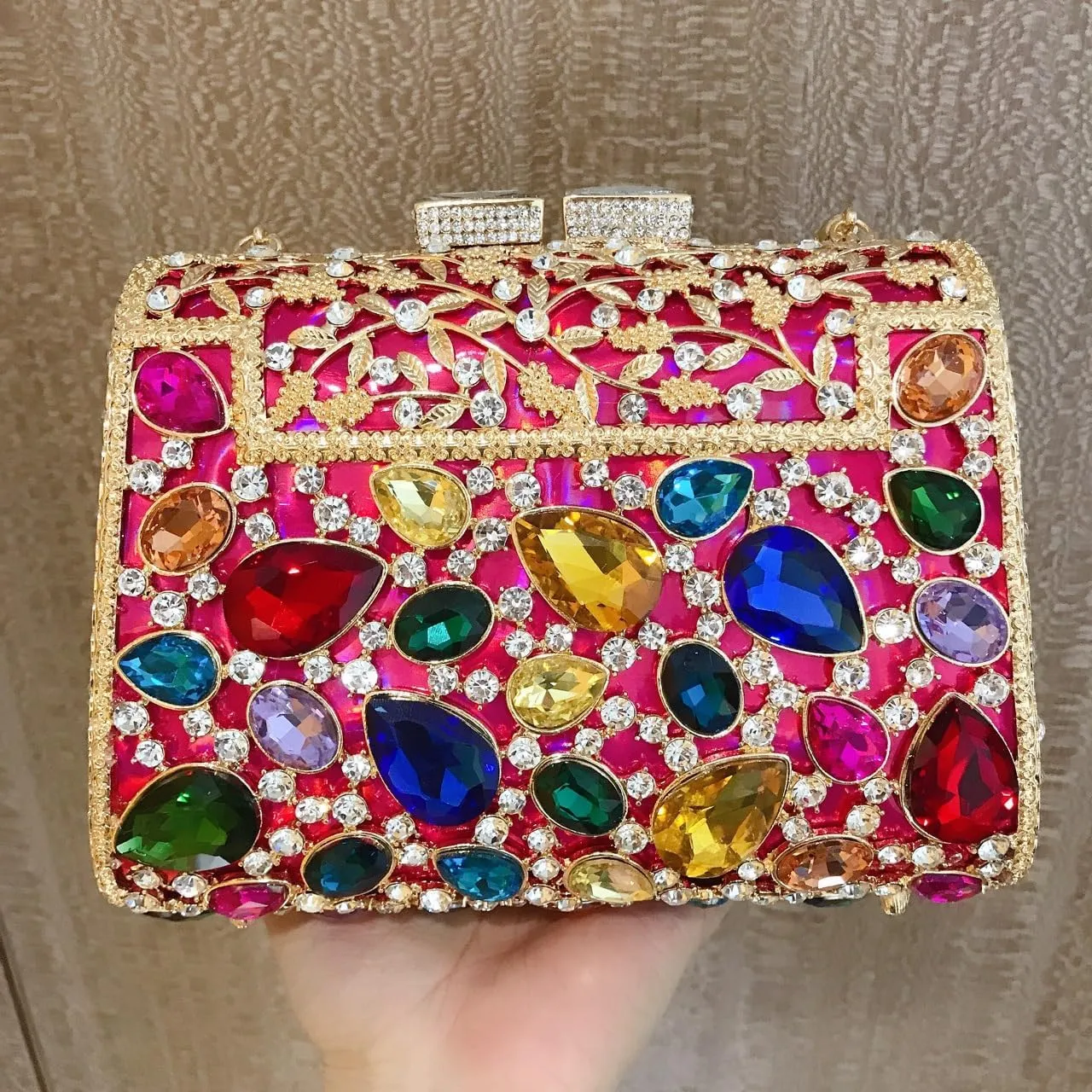 Glitter Crystals Women's Prom Evening Party Wedding Clutch Bag Clutch Purse Handbag Bridal Bag