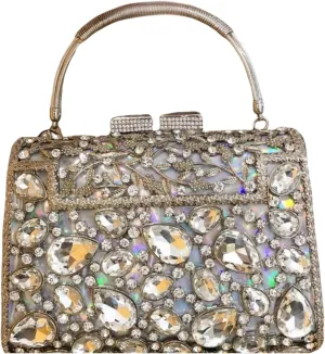 Glitter Crystals Women's Prom Evening Party Wedding Clutch Bag Clutch Purse Handbag Bridal Bag
