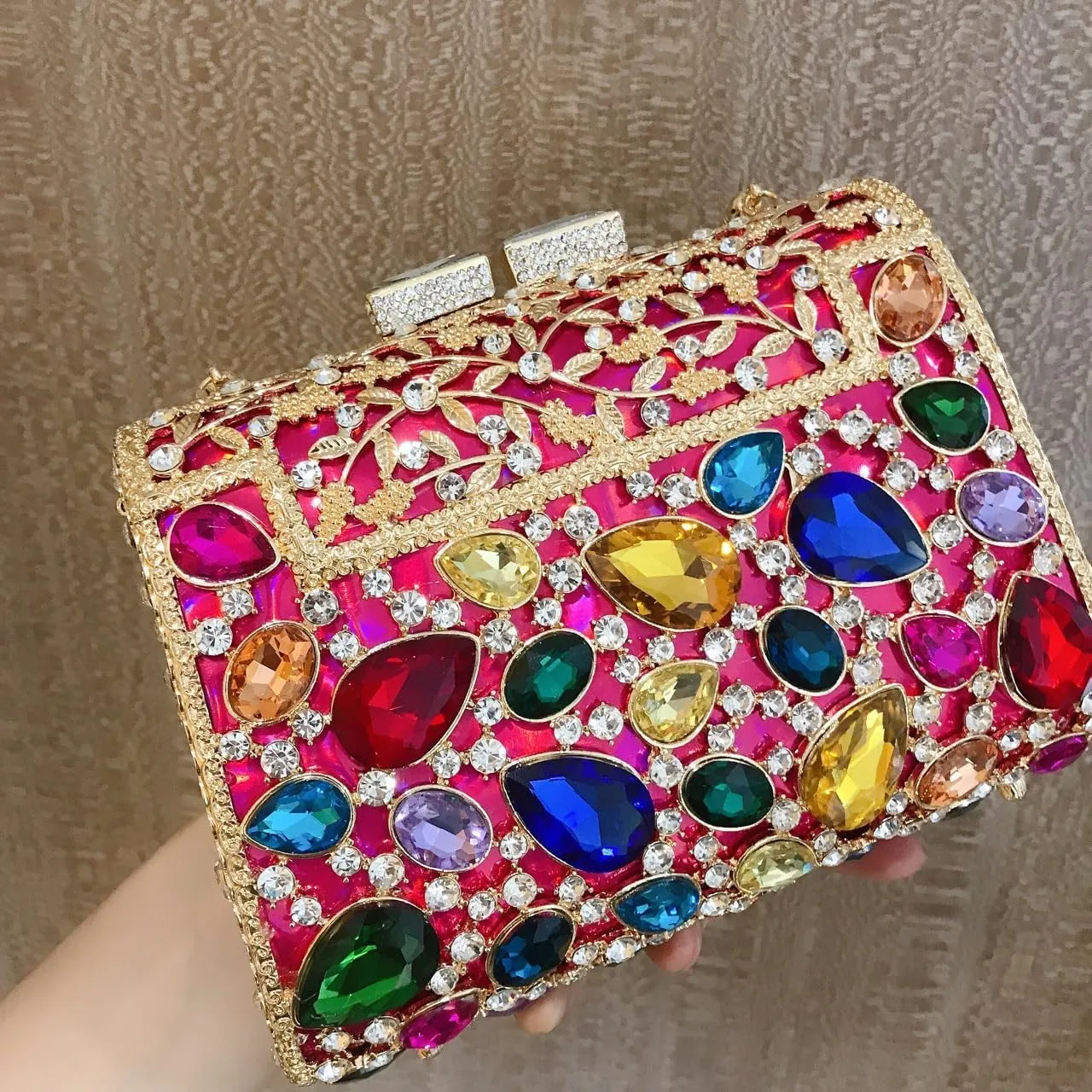 Glitter Crystals Women's Prom Evening Party Wedding Clutch Bag Clutch Purse Handbag Bridal Bag