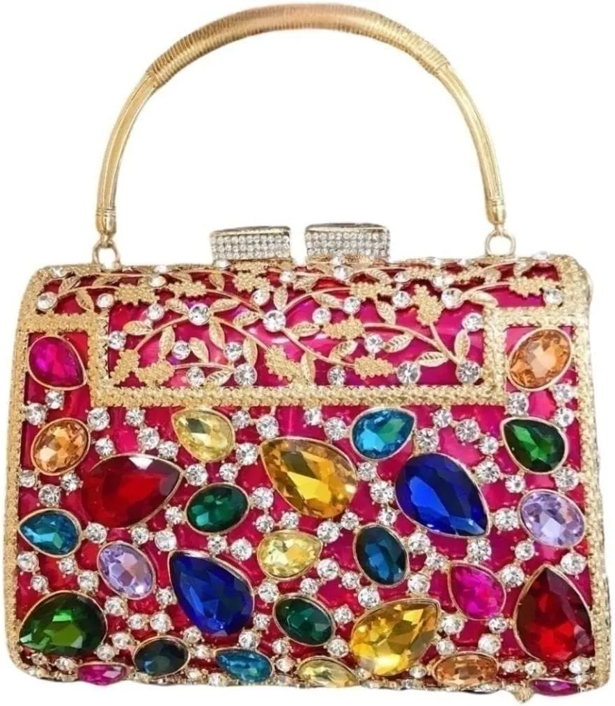 Glitter Crystals Women's Prom Evening Party Wedding Clutch Bag Clutch Purse Handbag Bridal Bag