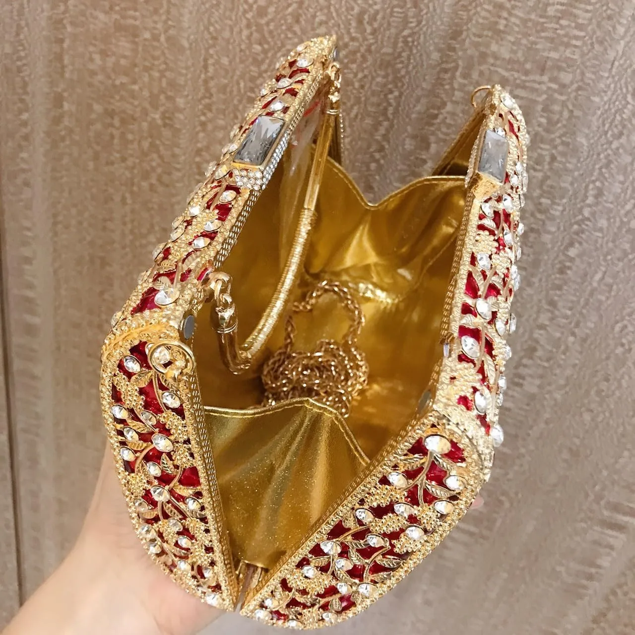 Glitter Crystals Women's Prom Evening Party Wedding Clutch Bag Clutch Purse Handbag Bridal Bag