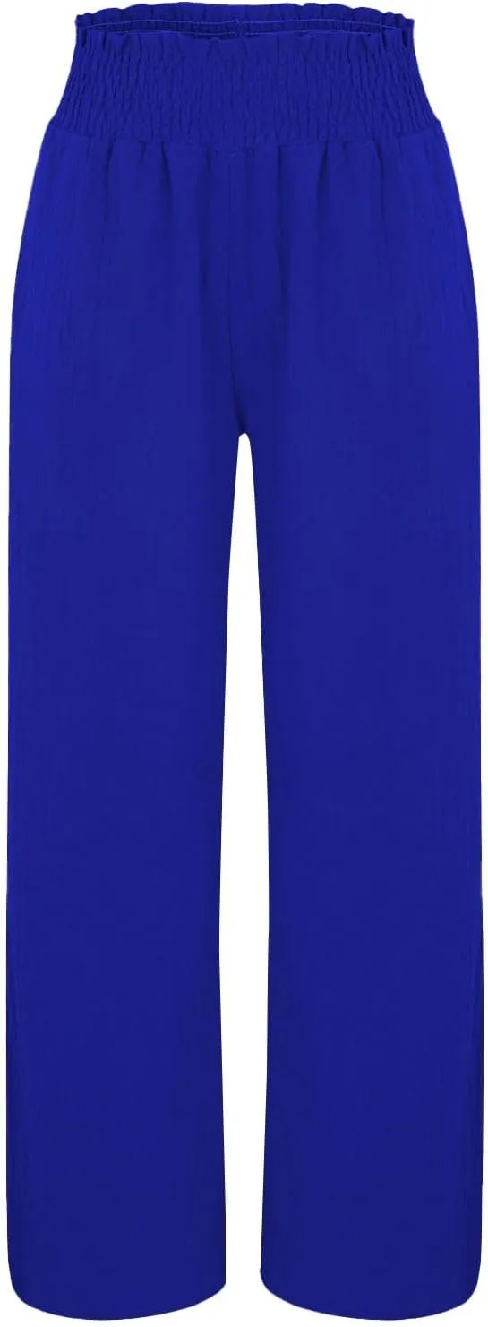 High Waisted Palazzo Pants for Women Cotton-Linen Wide Leg Loose Fit Long Lounge Pant Summer Casual Trousers