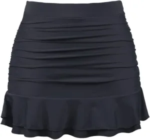 Hilor Women's Shirred Ruffle Swim Skirt Tummy Control Skirted Bikini Bottoms High Waisted Swim Bottom