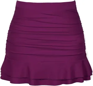 Hilor Women's Shirred Ruffle Swim Skirt Tummy Control Skirted Bikini Bottoms High Waisted Swim Bottom